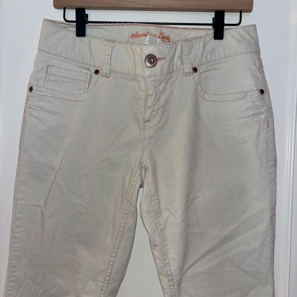Vintage Y2K American Eagle Corduroy Mid-Rise White Pants - Picture 3 of 13
